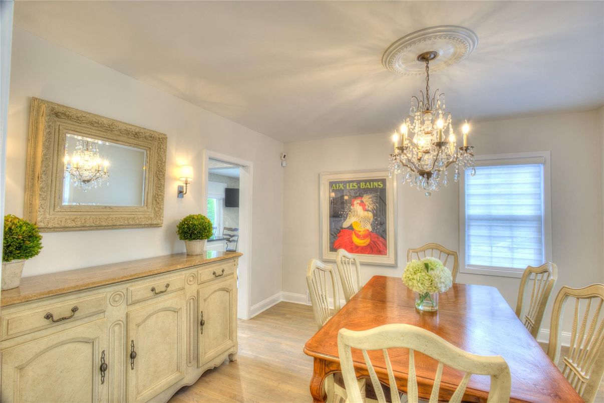 Chandelier, Dining room, Interior, Wood Texture Flooring