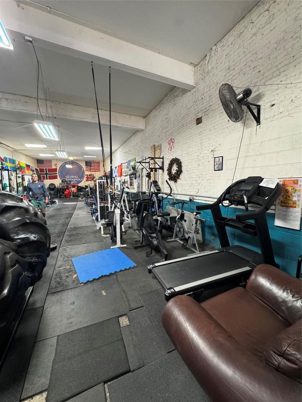 Fitness Equipment, Gym, Interior, Stone Walls