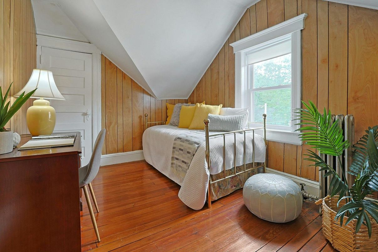 Bedroom, Interior, Wood Texture Flooring, Wooden Walls