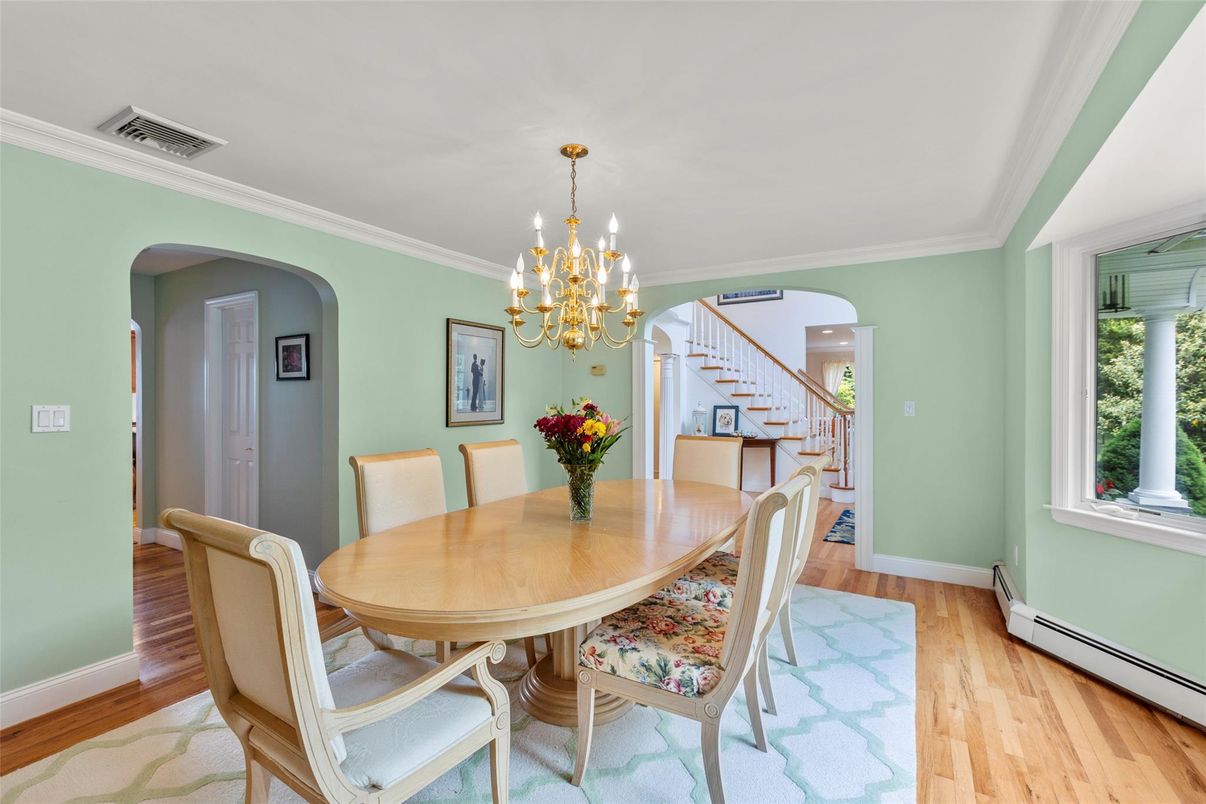 Chandelier, Dining room, Interior, Wood Texture Flooring