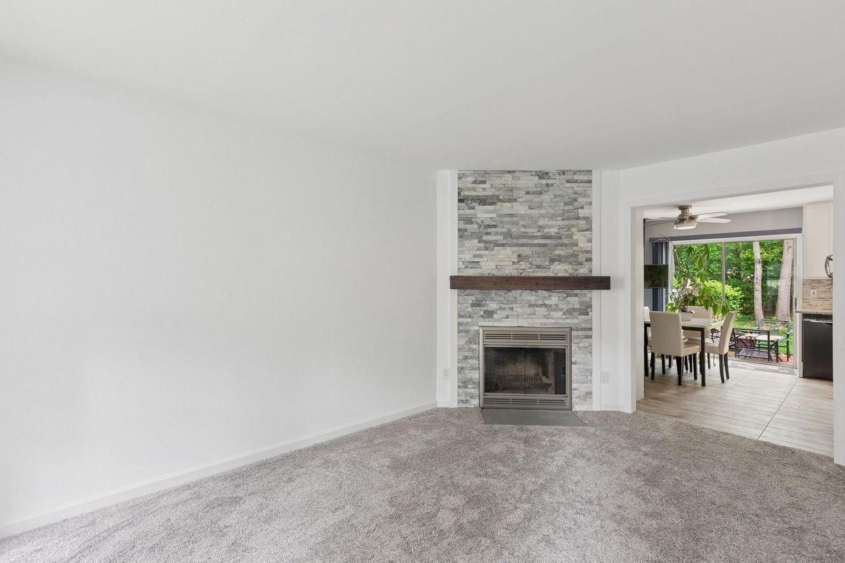 Dining room, Fireplace, Interior, Stone Walls
