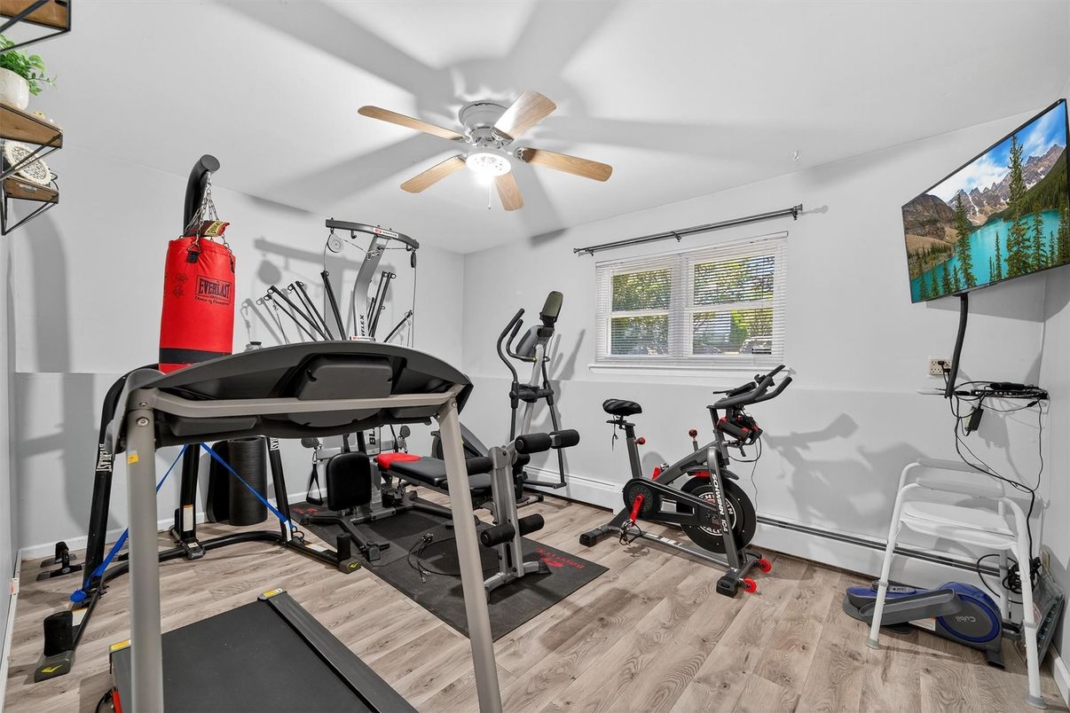 Fitness Equipment, Interior, Wood Texture Flooring
