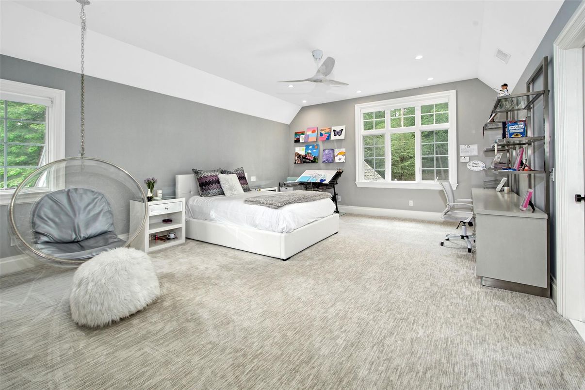 Bedroom, Home Office, Interior, Pendant Lights, Recessed Lighting