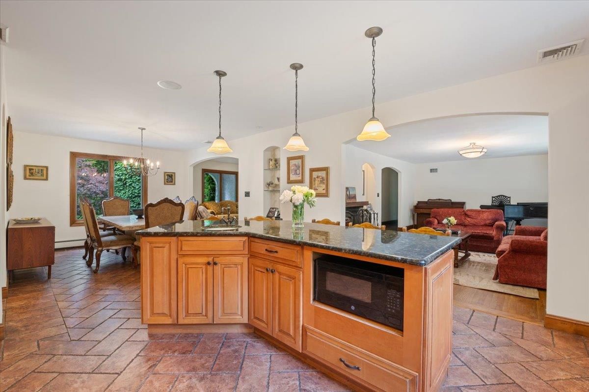 Dining room, Interior, Kitchen, Living room, Pendant Lights