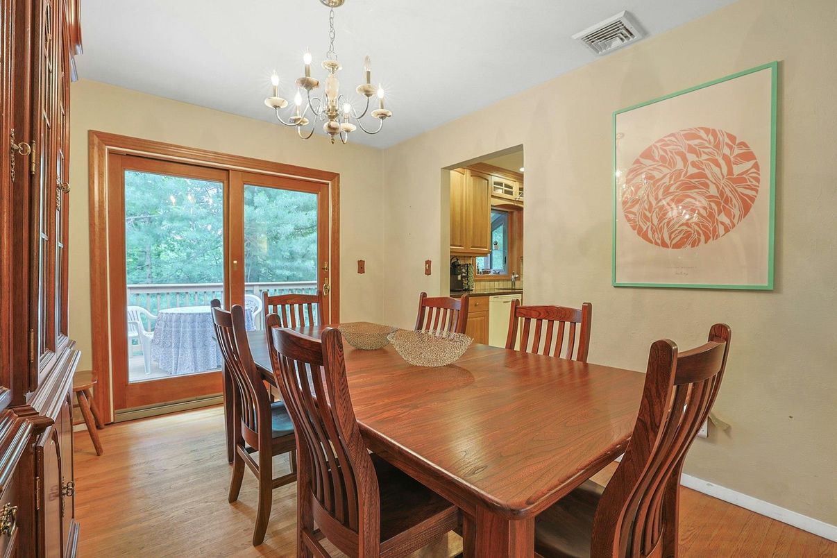 Chandelier, Dining room, Interior, Wood Texture Flooring