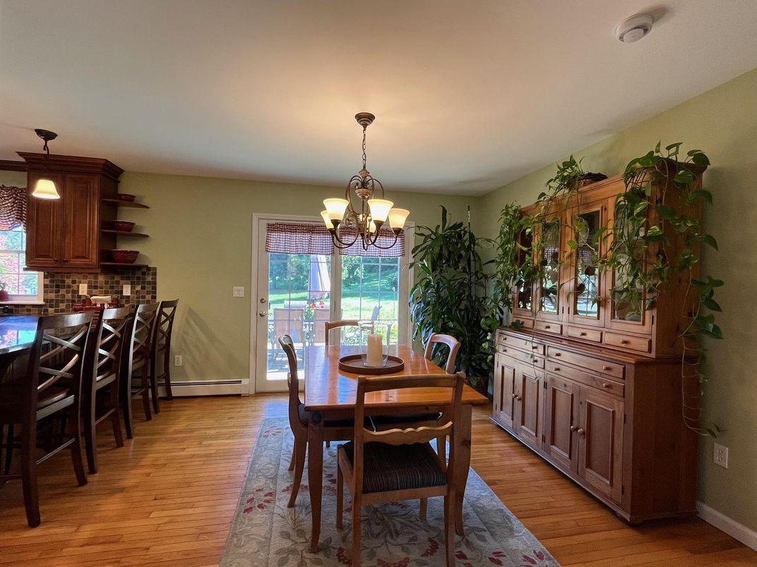 Chandelier, Dining room, Interior, Wood Texture Flooring
