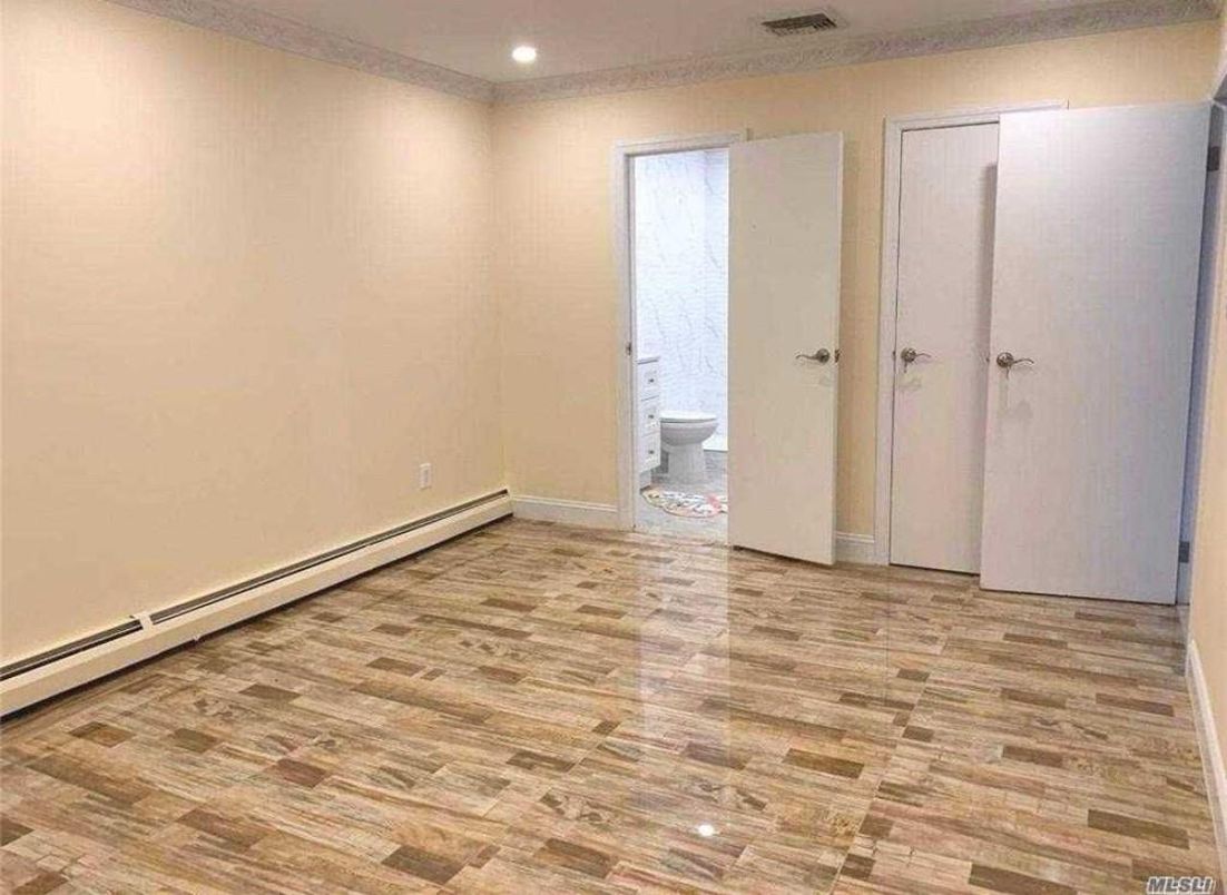 Bathroom, Empty room, Interior, Recessed Lighting, Wood Texture Flooring