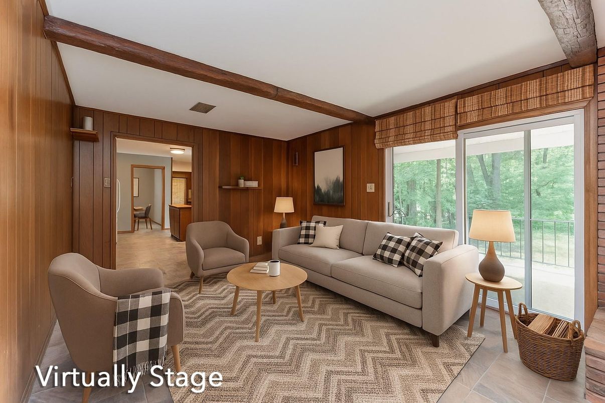 Interior, Living room, Wooden Walls