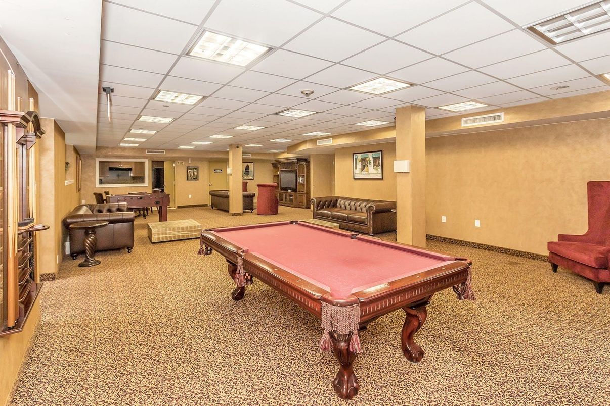 Billiard Table, Game Room, Interior, Recessed Lighting