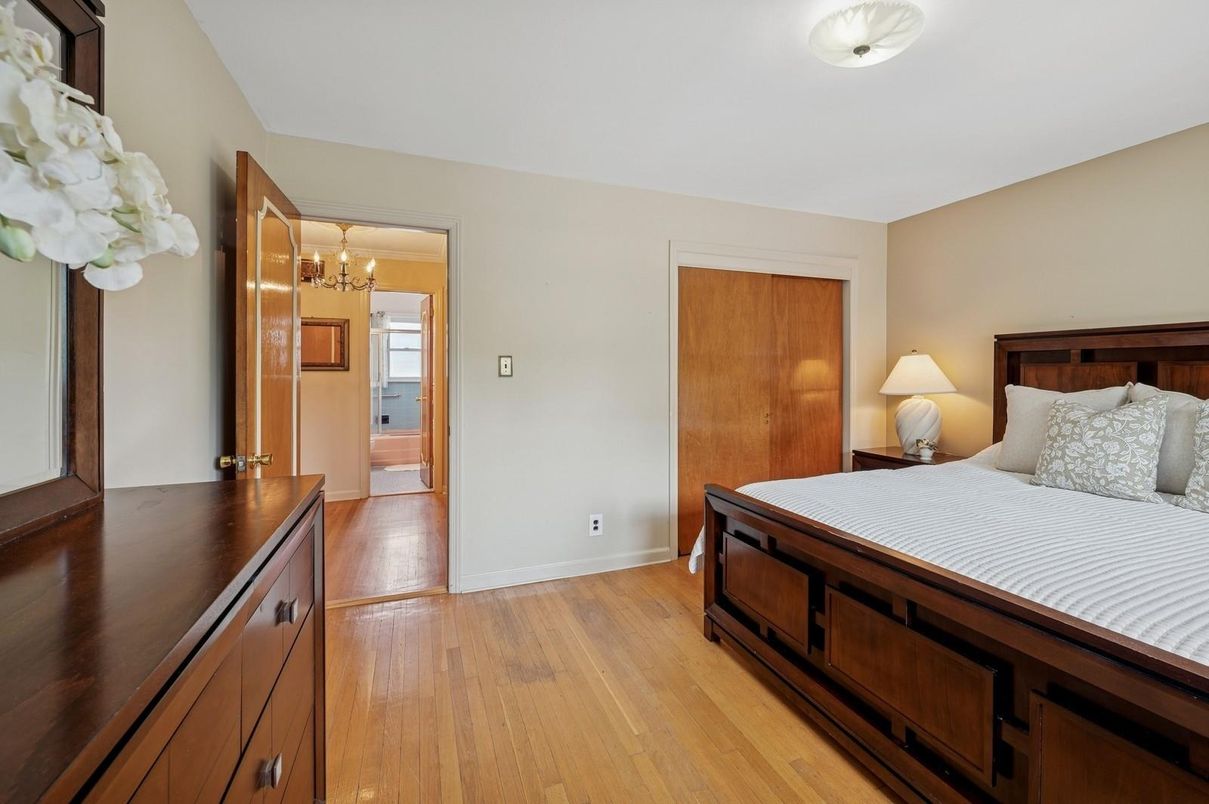 Bedroom, Chandelier, Interior, Wood Texture Flooring