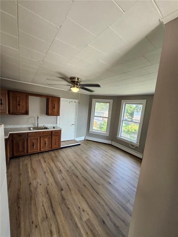 Empty room, Interior, Kitchen, Wood Texture Flooring