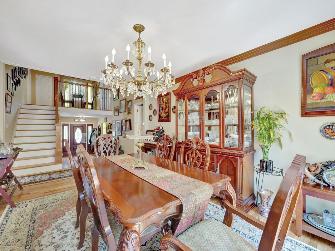 Chandelier, Dining room, Interior, Wood Texture Flooring