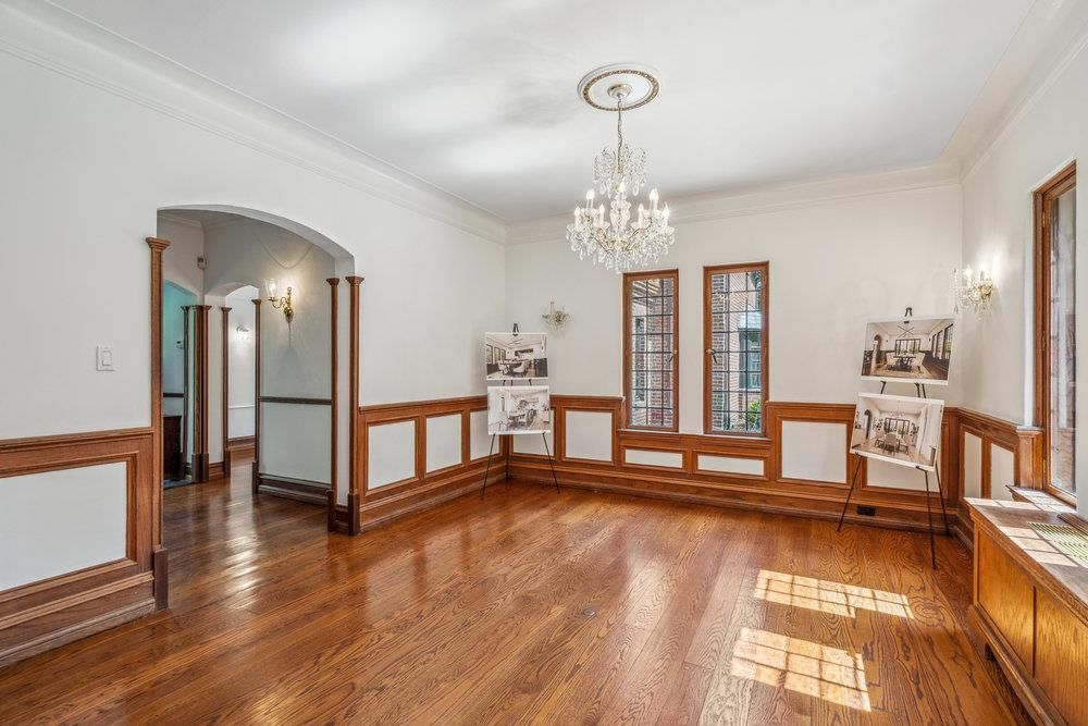 Chandelier, Empty room, Interior, Wood Texture Flooring