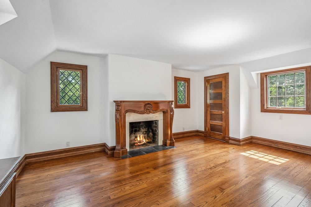 Empty room, Fireplace, Interior, Wood Texture Flooring