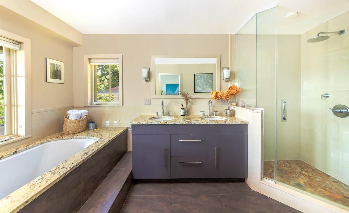 Bathroom, Dual Sink Vanities, Glass Shower, Interior