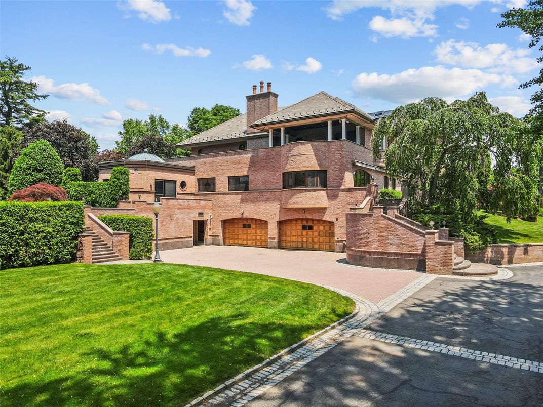 Attached, Backyard, Exterior, Facade, Brick Facade, Mediterranean