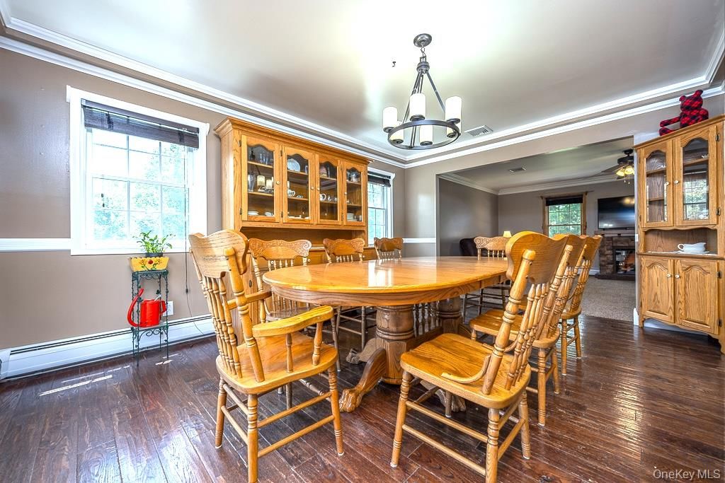 Chandelier, Dining room, Interior, Wood Texture Flooring