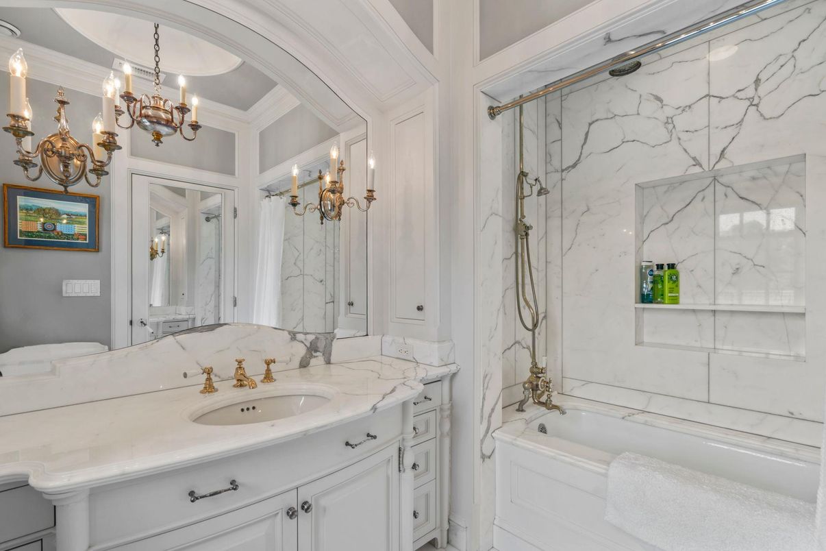 Bathroom, Chandelier, Interior, Marble Walls