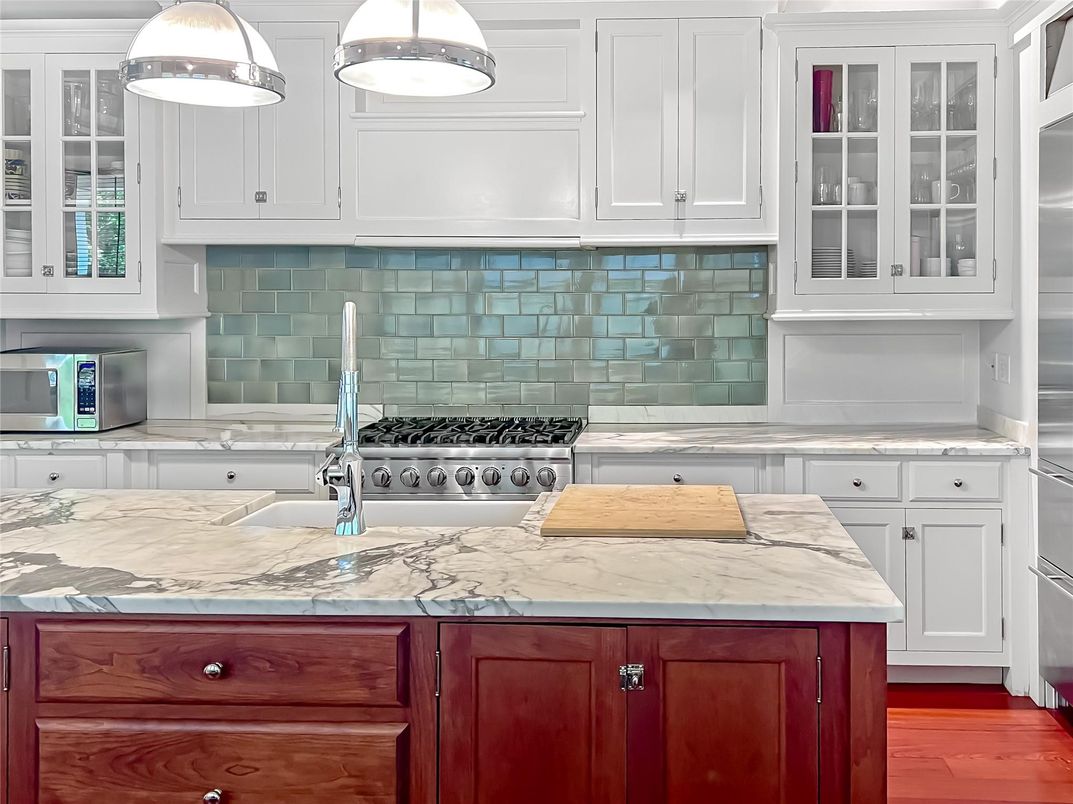 Interior, Kitchen, Pendant Lights, Stainless Steel Appliances, Wood Texture Flooring