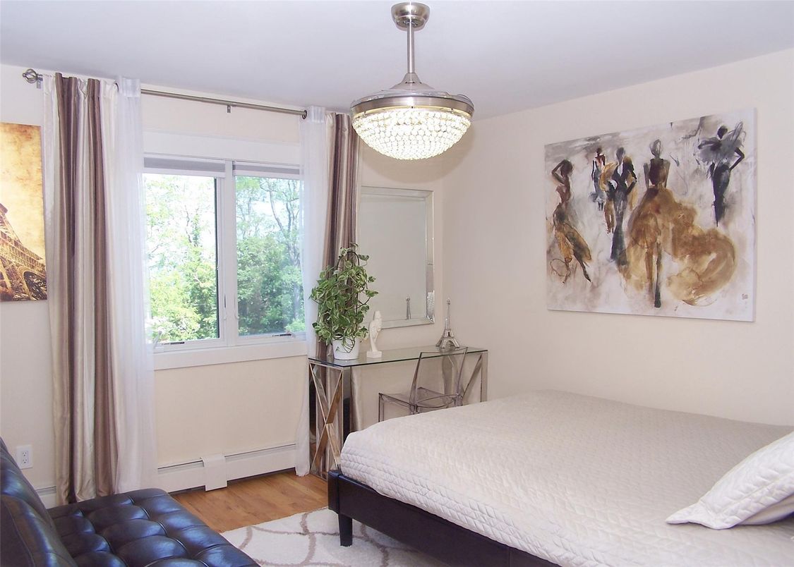 Bedroom, Chandelier, Interior, Wood Texture Flooring