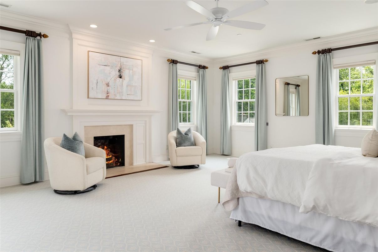 Bedroom, Fireplace, Interior, Recessed Lighting