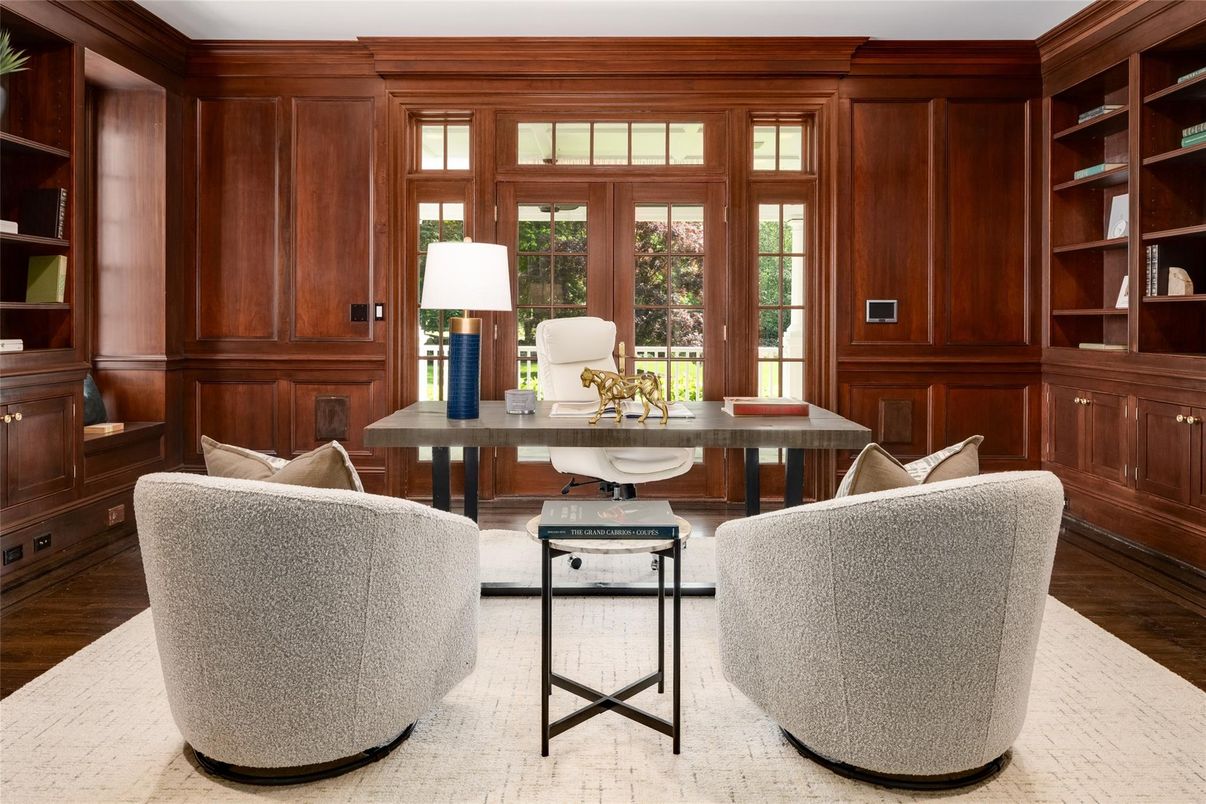 Home Office, Interior, Wood Texture Flooring, Wooden Walls