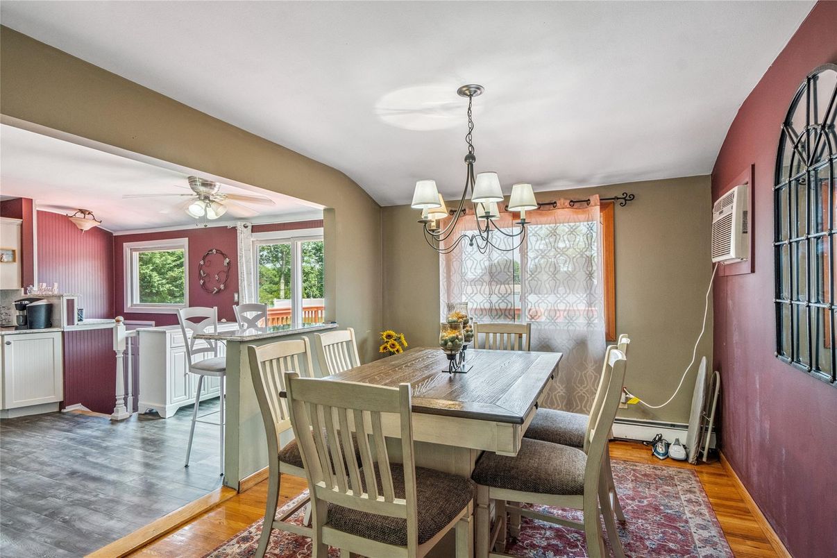 Chandelier, Dining room, Interior, Wood Texture Flooring
