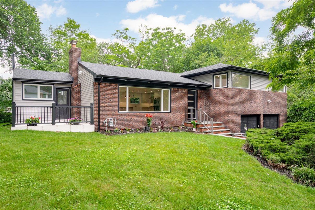 Backyard, Exterior, Facade, Brick Facade, Split Level