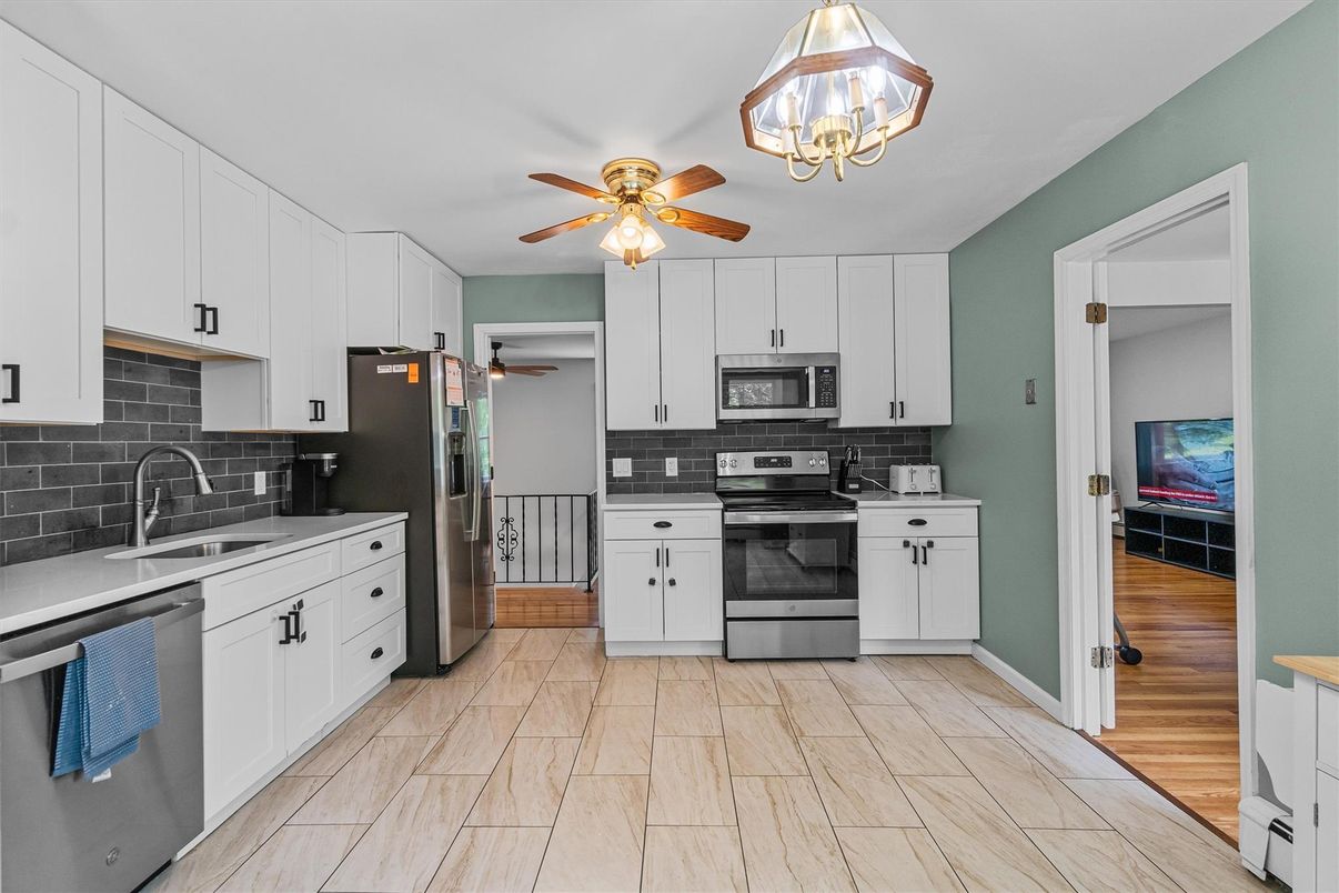 Interior, Kitchen, Stainless Steel Appliances, Wood Texture Flooring