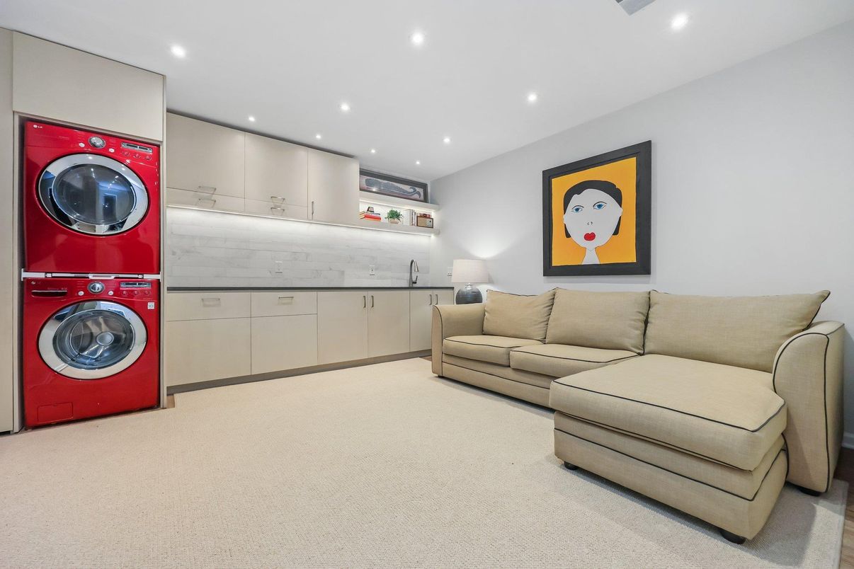 Interior, Living room, Recessed Lighting, Utility Closets, Washer