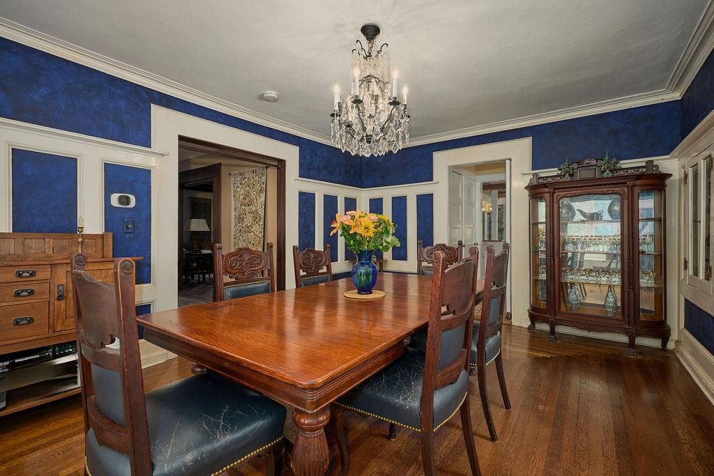 Chandelier, Dining room, Interior, Wood Texture Flooring