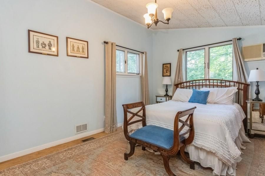 Bedroom, Chandelier, Interior, Wood Texture Flooring