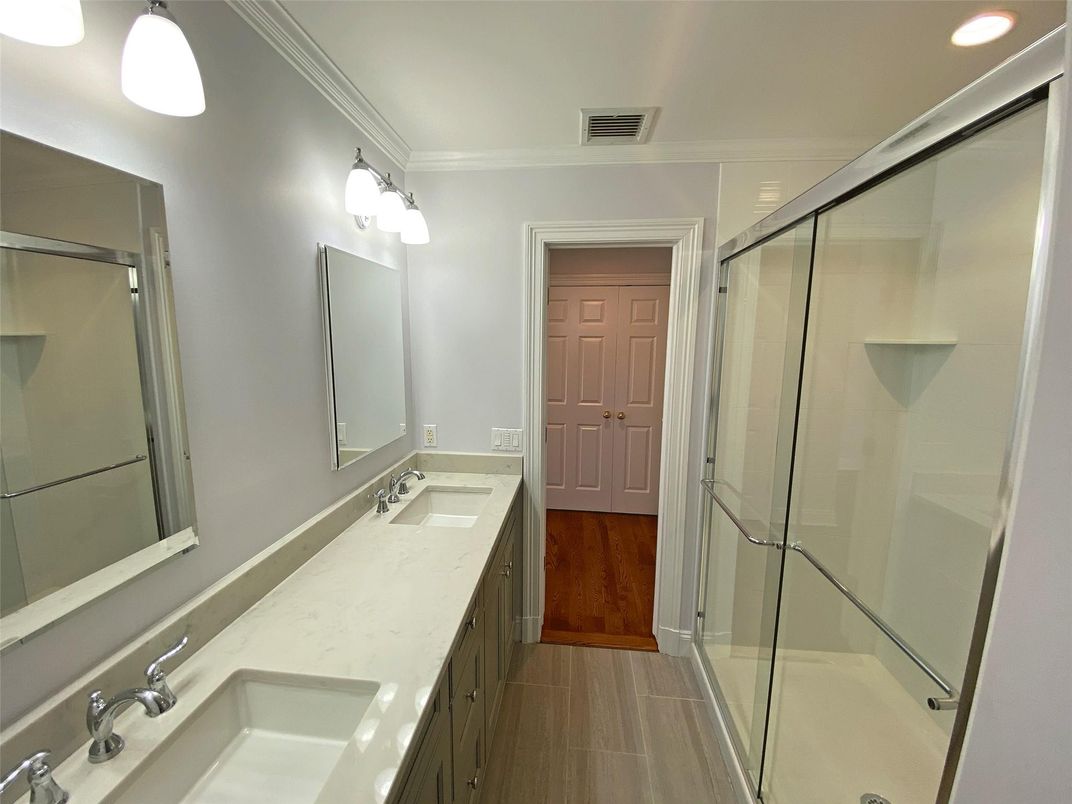 Bathroom, Dual Sink Vanities, Glass Shower, Interior