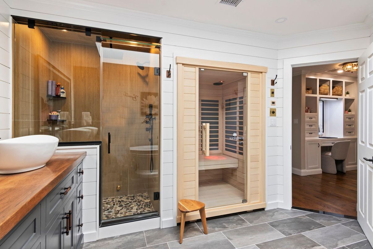Bathroom, Glass Shower, Interior, Sauna Room