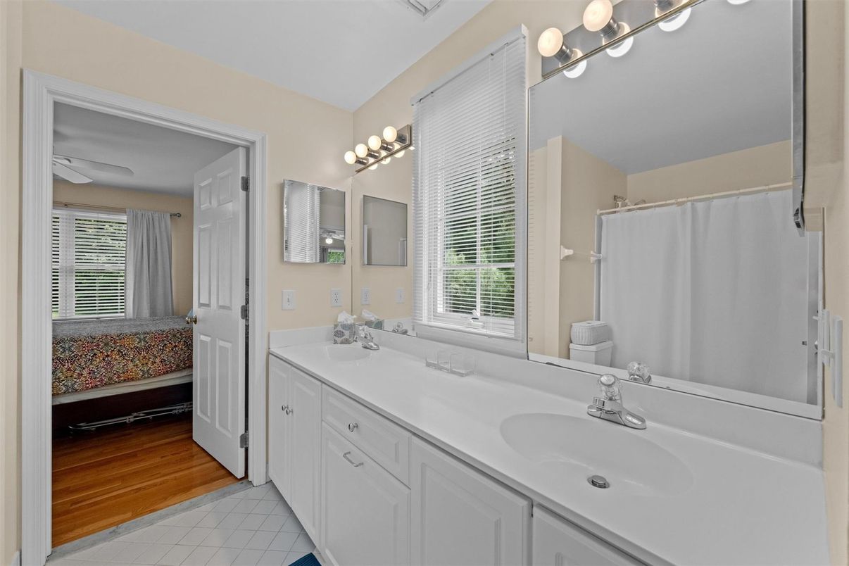 Bathroom, Dual Sink Vanities, Interior, Wood Texture Flooring