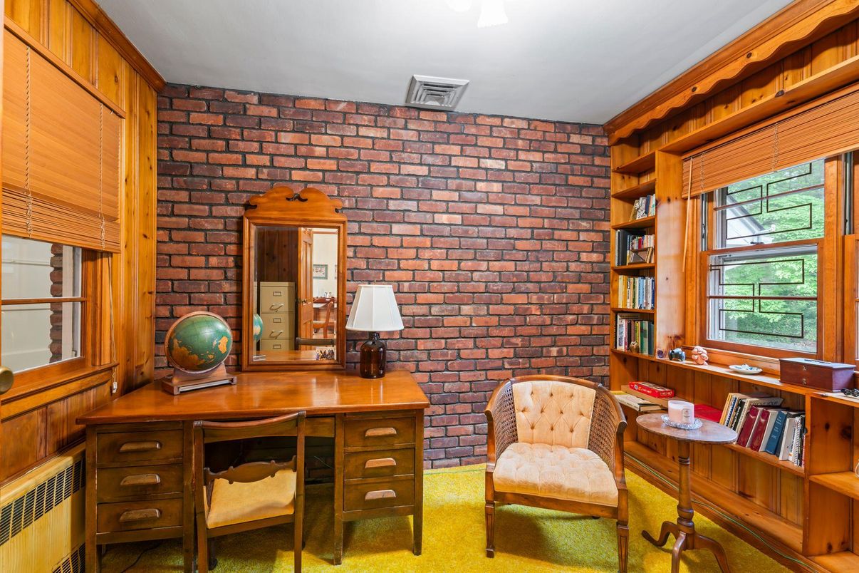 Home Office, Interior, Stone Walls, Wooden Walls
