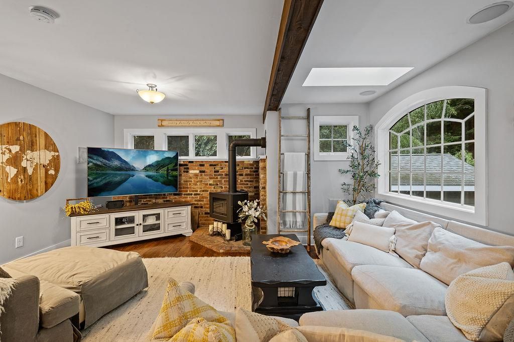 Interior, Living room, Stone Walls, Wooden Beams, Wood Texture Flooring