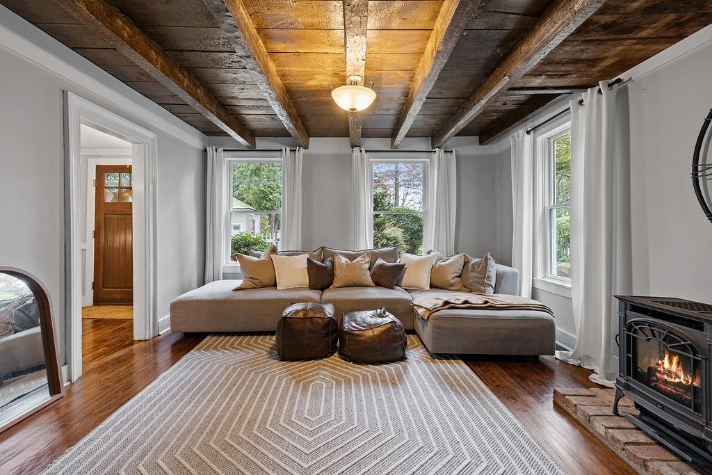 Fireplace, Interior, Living room, Wooden Beams, Wooden Ceilings, Wood Texture Flooring