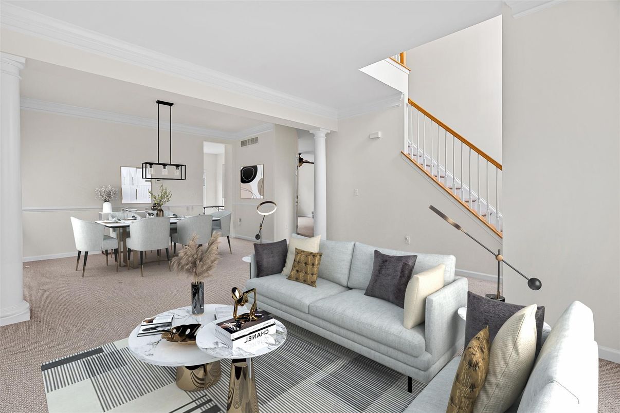 Dining room, Interior, Living room, Pendant Lights