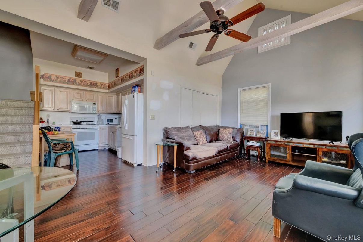 Interior, Kitchen, Living room, Wooden Beams, Wood Texture Flooring