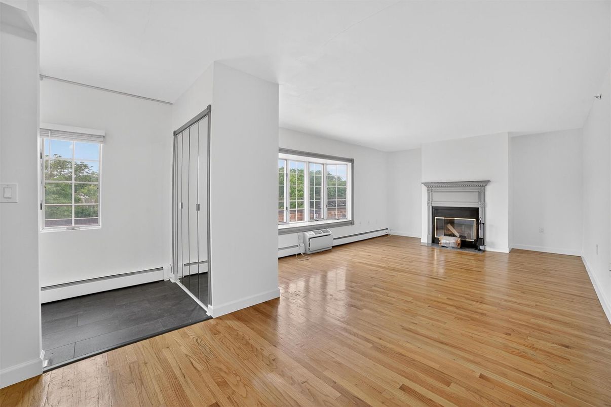 Empty room, Fireplace, Interior, Wood Texture Flooring