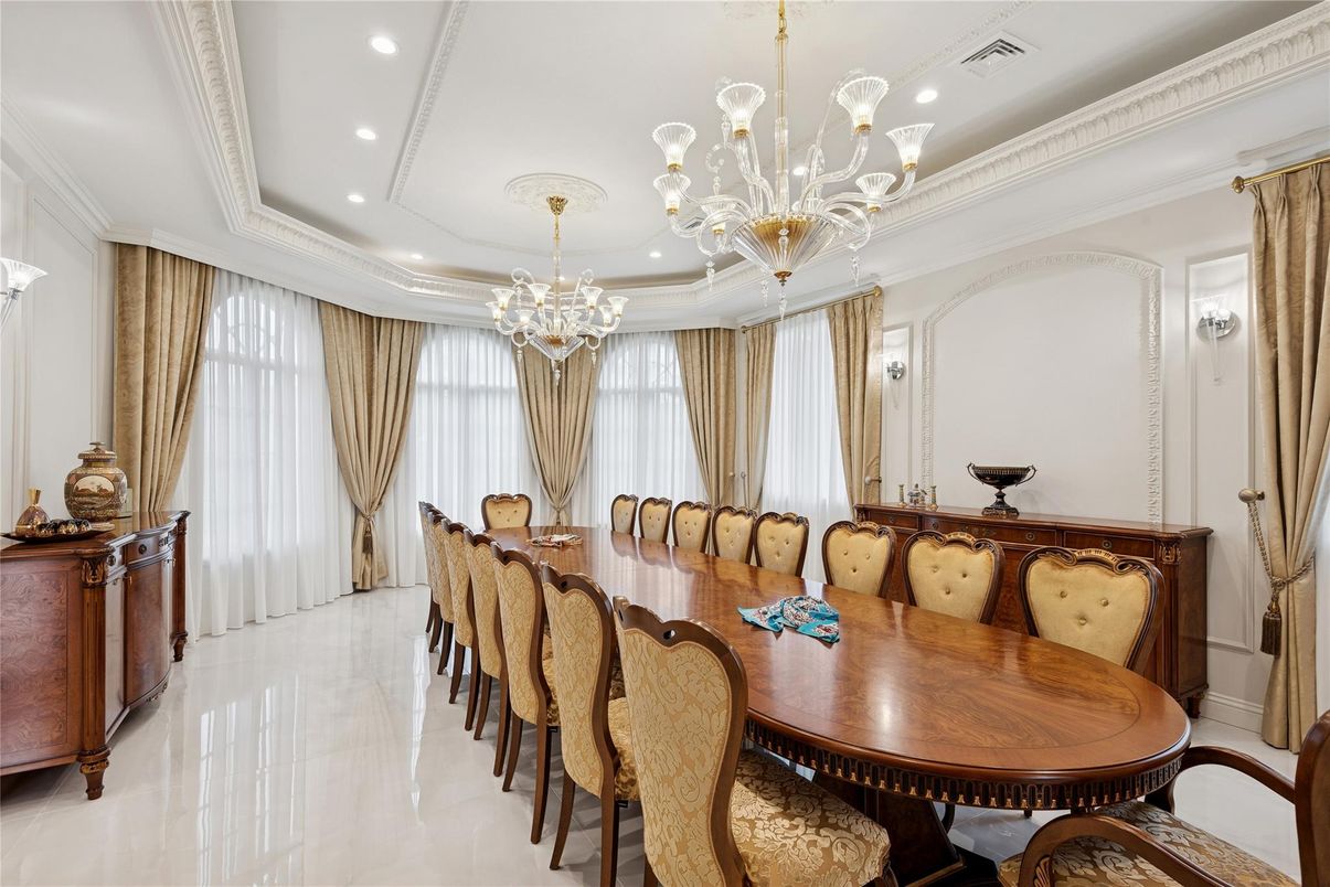 Chandelier, Dining room, Interior, Recessed Lighting