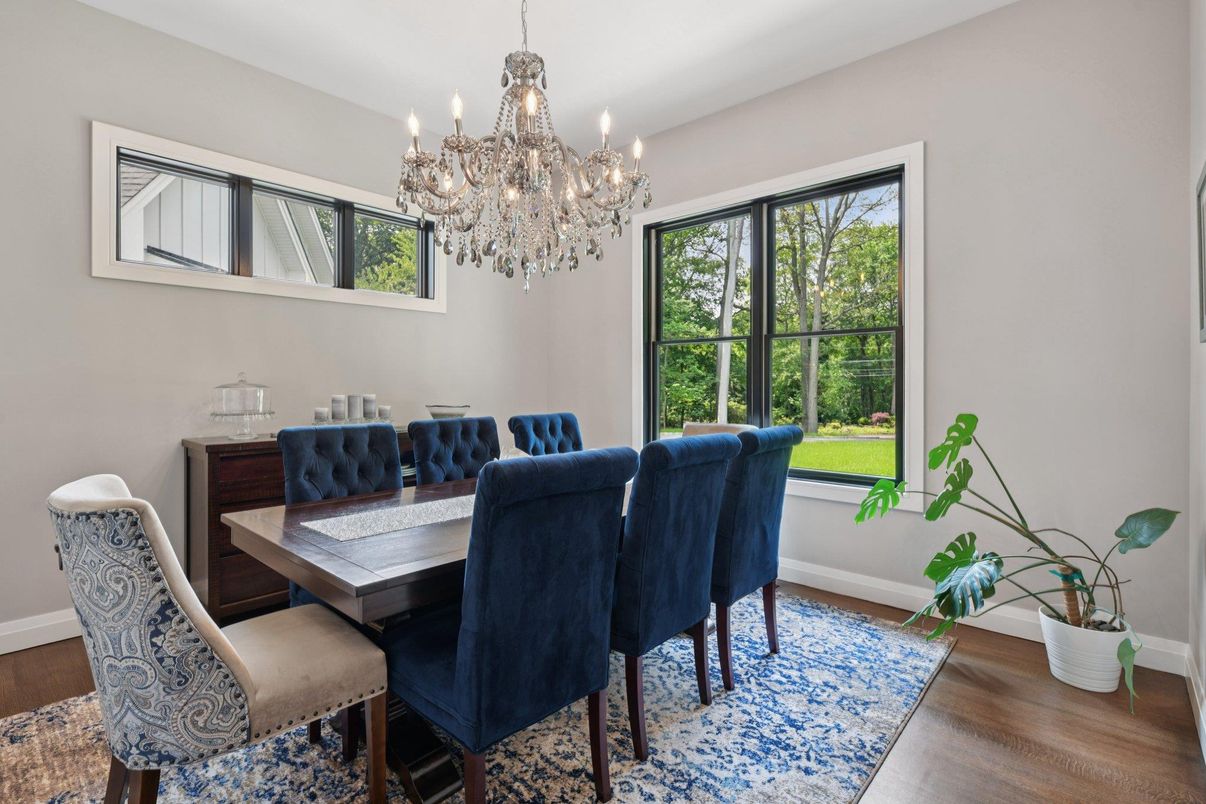 Chandelier, Dining room, Interior, Wood Texture Flooring