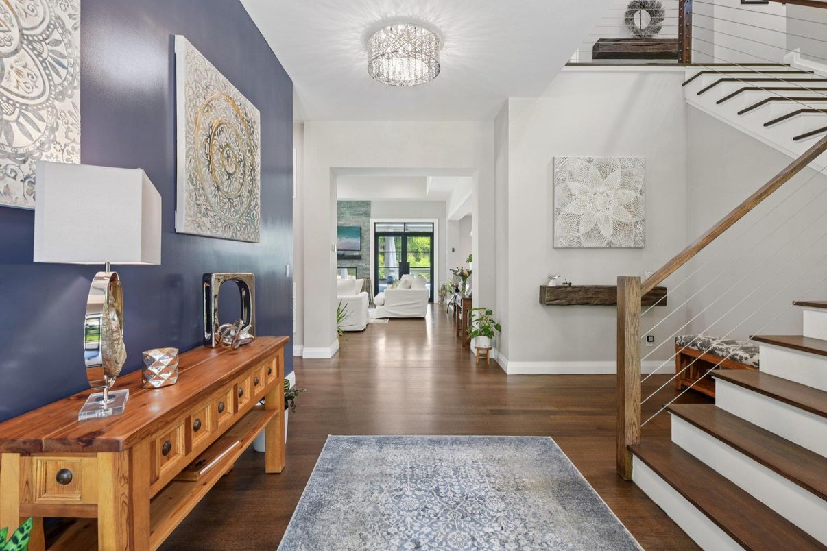 Chandelier, Interior, Wood Texture Flooring