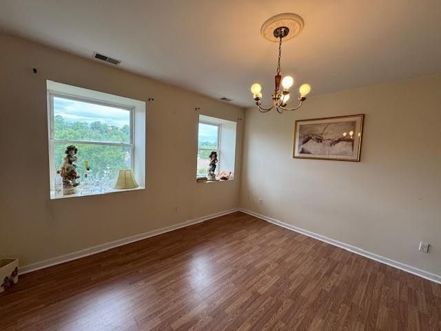 Chandelier, Empty room, Interior, Wood Texture Flooring