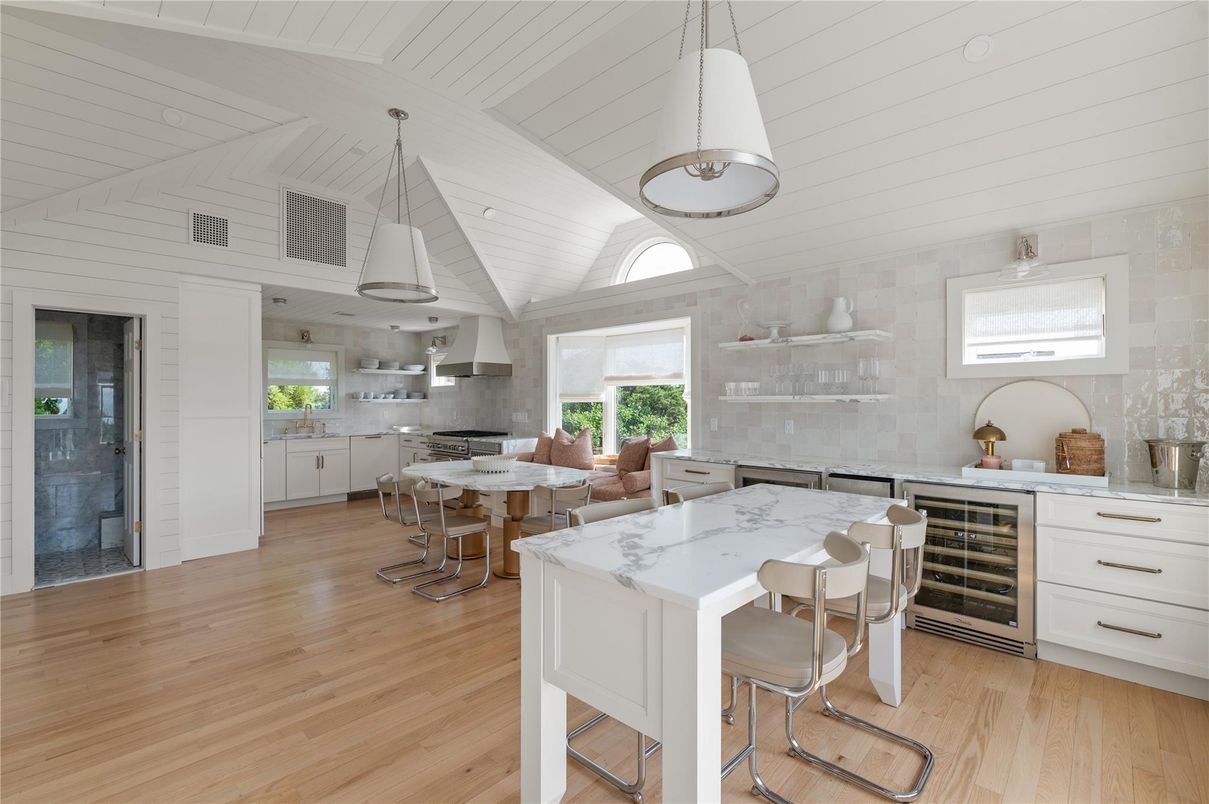 Interior, Kitchen, Pendant Lights, Wood Texture Flooring