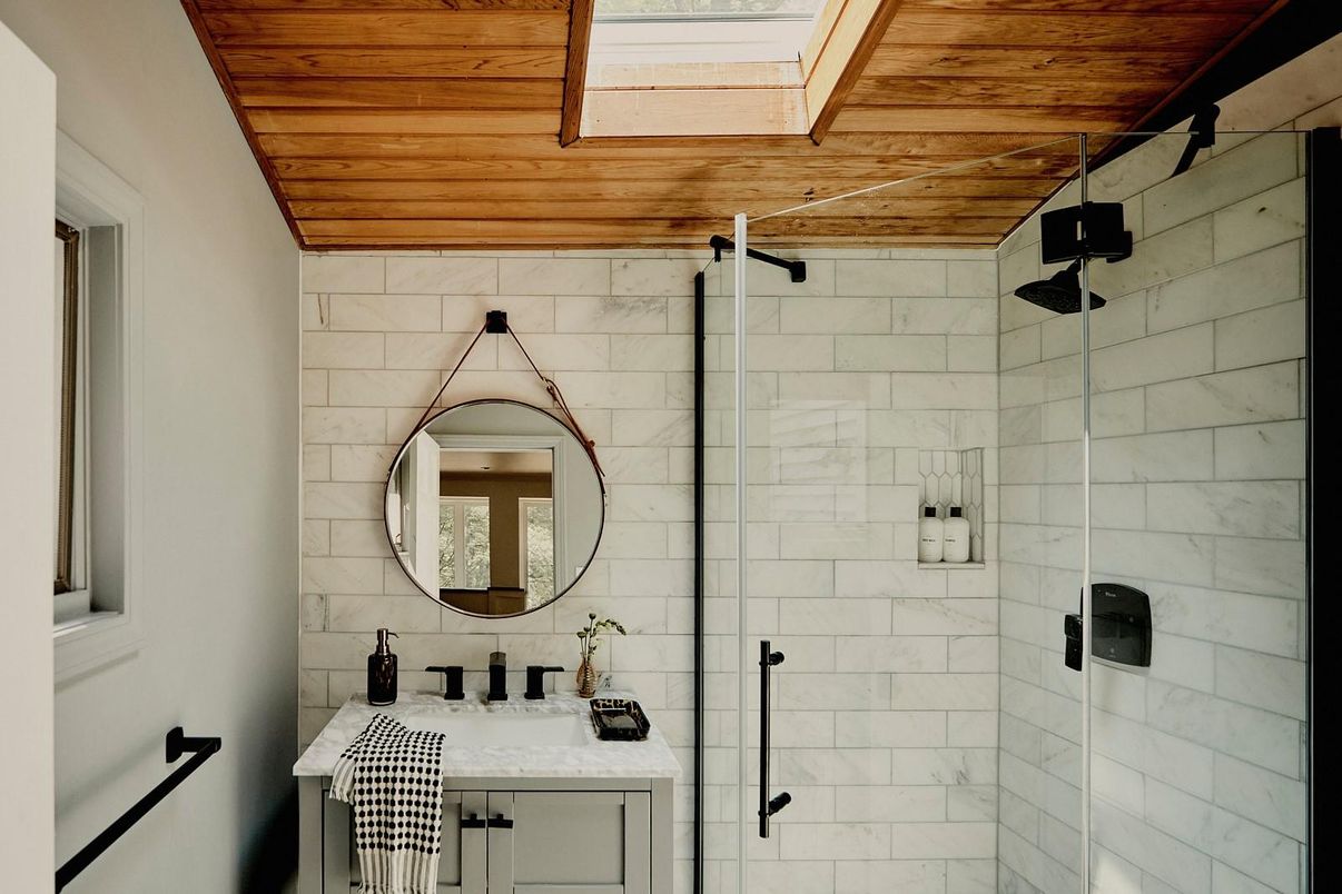 Bathroom, Interior, Wooden Ceilings