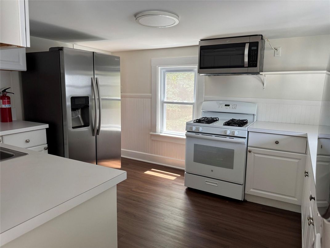 Interior, Kitchen, Stainless Steel Appliances, Wood Texture Flooring