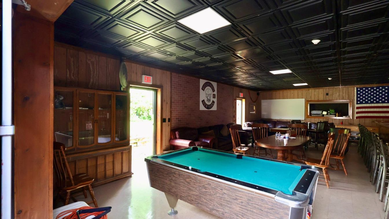 Billiard Table, Dining room, Game Room, Interior, Recessed Lighting, Stone Walls, Wooden Walls