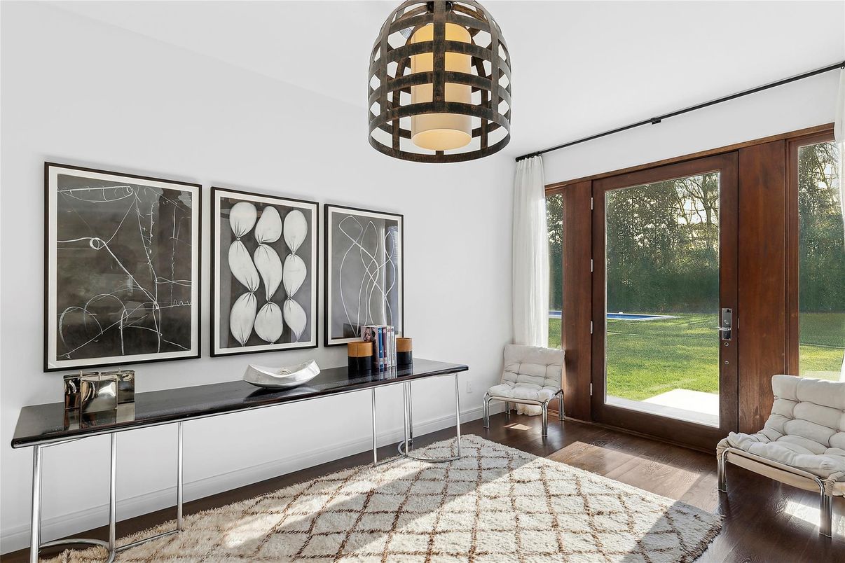 Home Office, Interior, Pendant Lights, Wood Texture Flooring